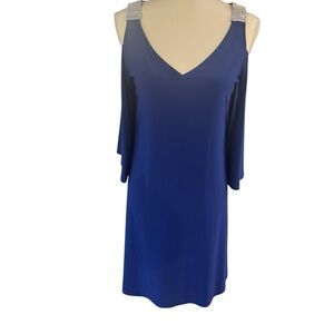 MSK Vibrant Blue Cold Shoulder Dress